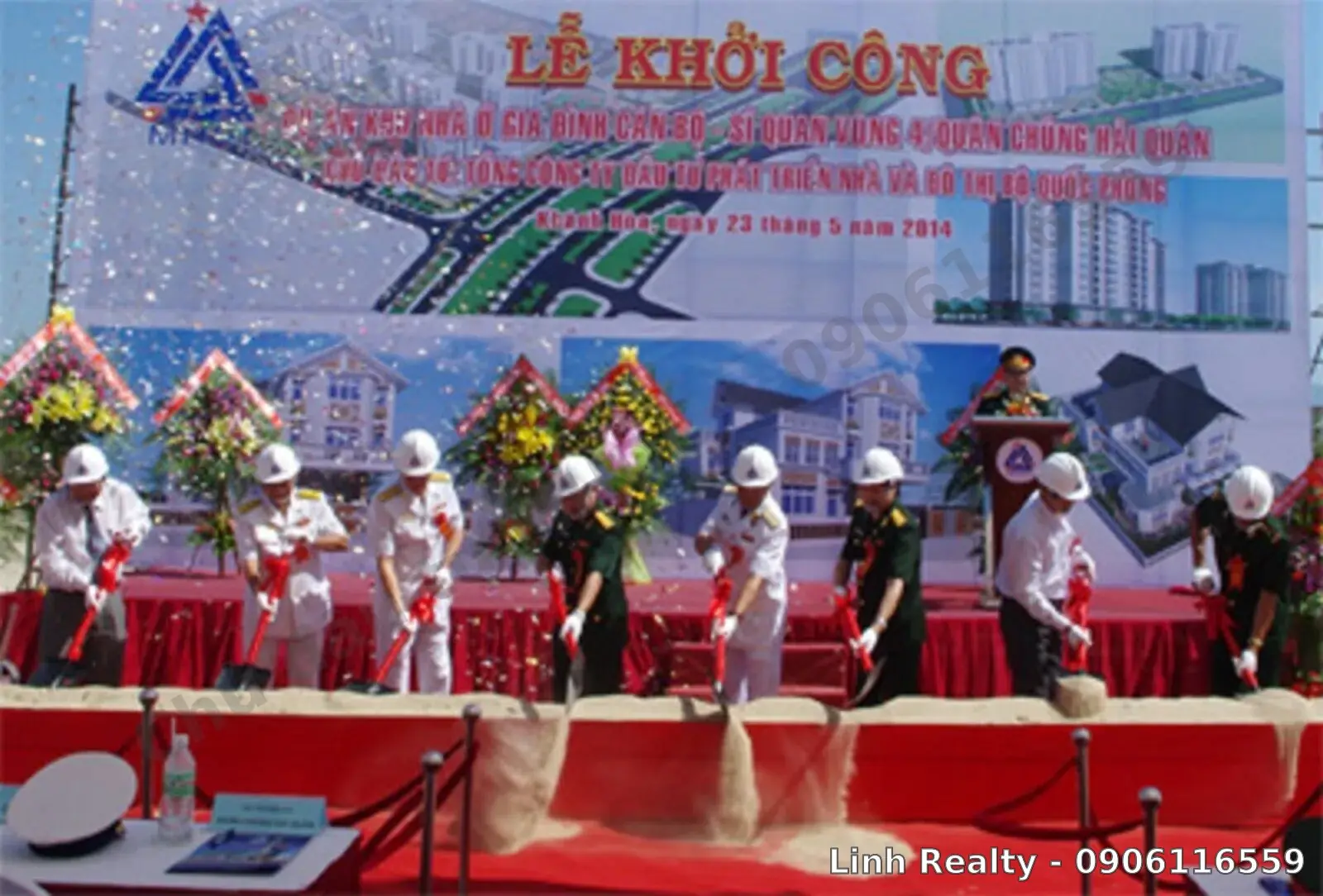 Lễ khởi công dự án biệt thự MHDI Cam Ranh ngày 23/5/2014 với lãnh đạo Quân chủng Hải quân