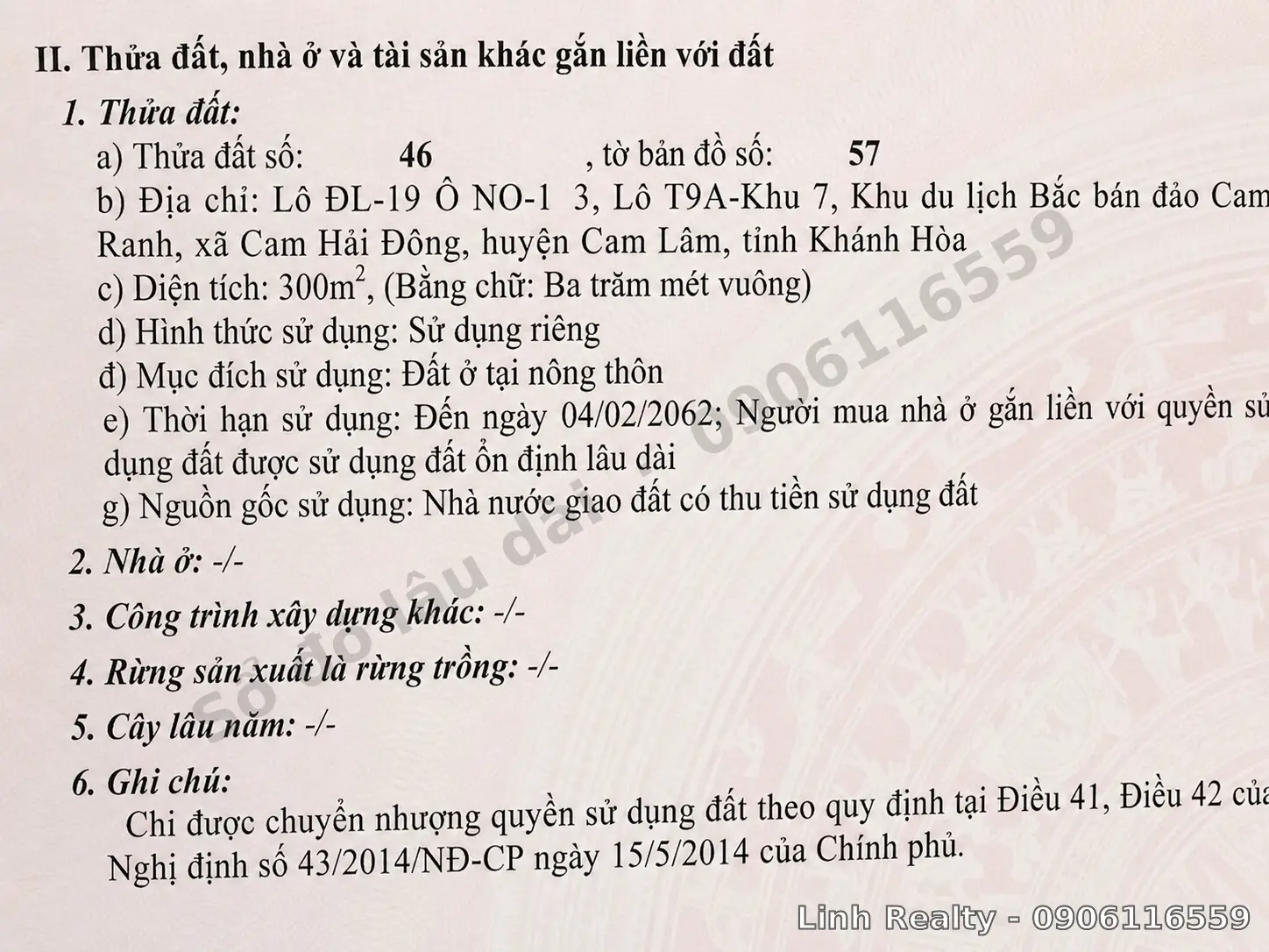 Sổ đỏ biệt thự MHDI Cam Ranh — chuyển nhượng sang tên chính chủ